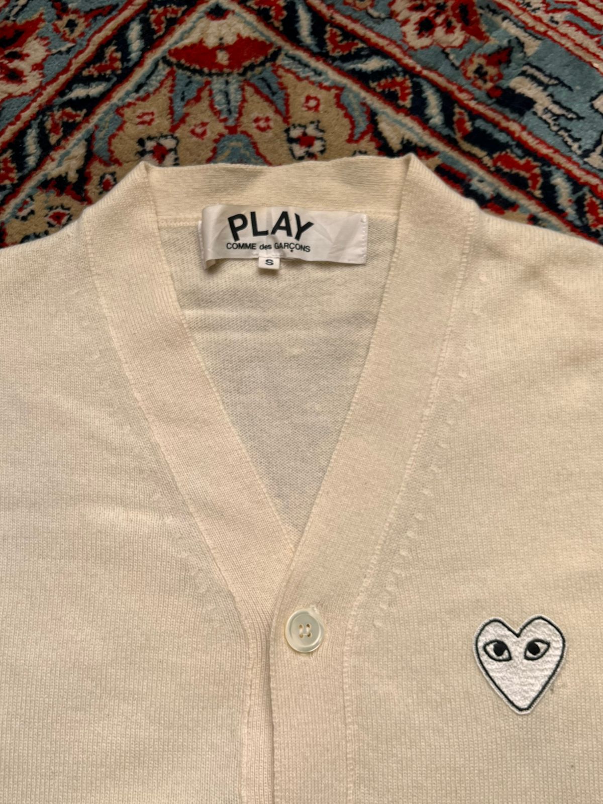 PLAY White Heart V-Neck Cardigan