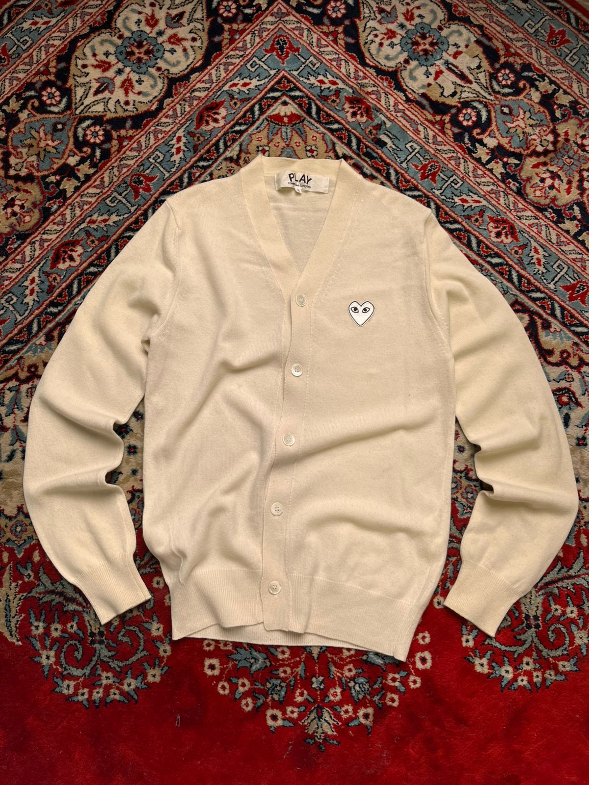 PLAY White Heart V-Neck Cardigan