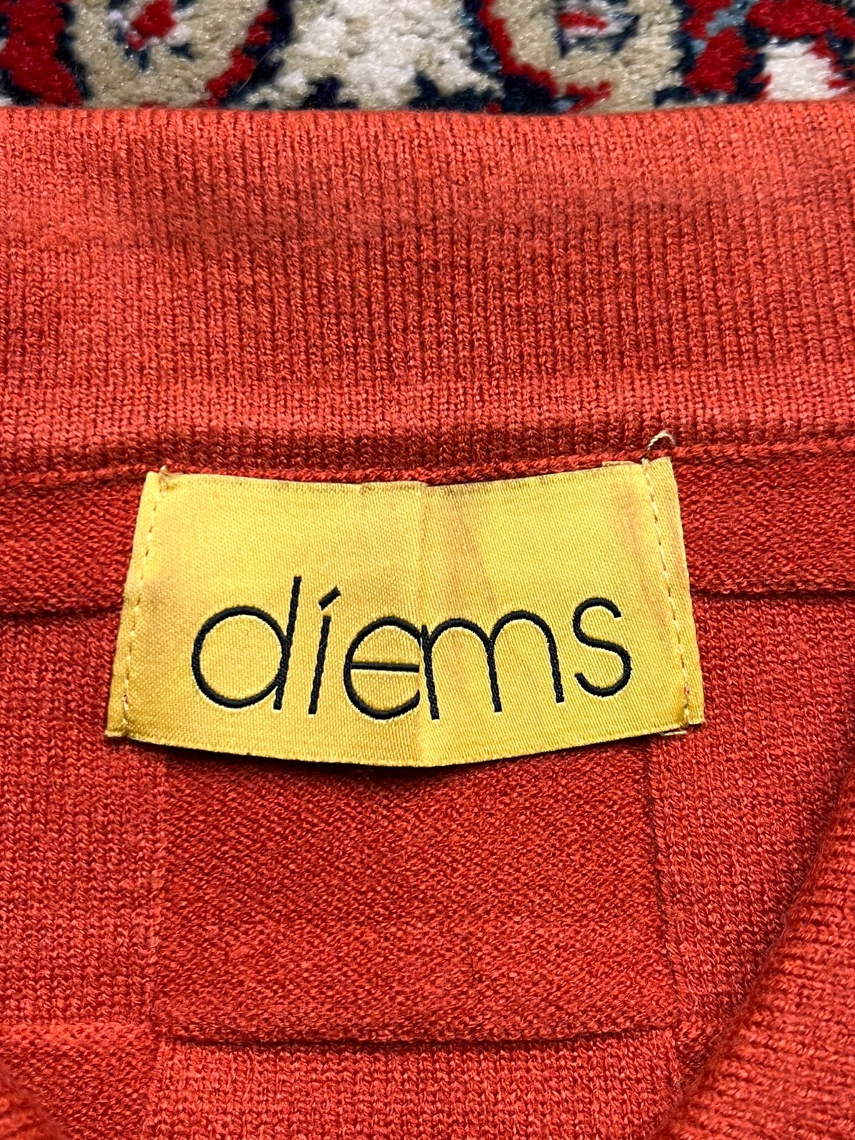 STCO Formal SPA Orange Checkered Knit Sweater