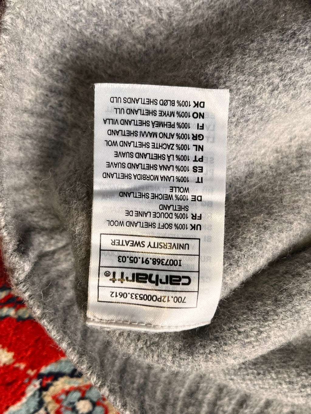 Carhartt Women Grey Pure Shetland Wool Crewneck Sweater