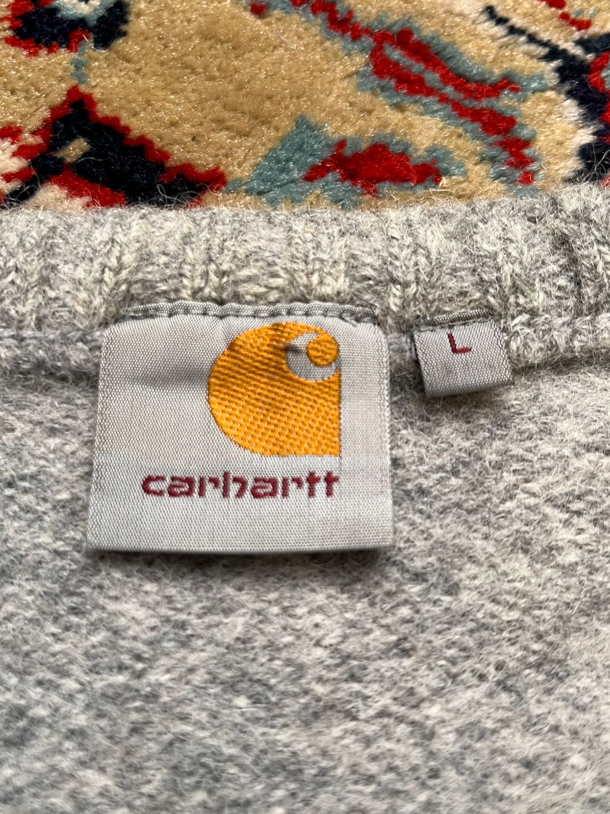 Carhartt Women Grey Pure Shetland Wool Crewneck Sweater