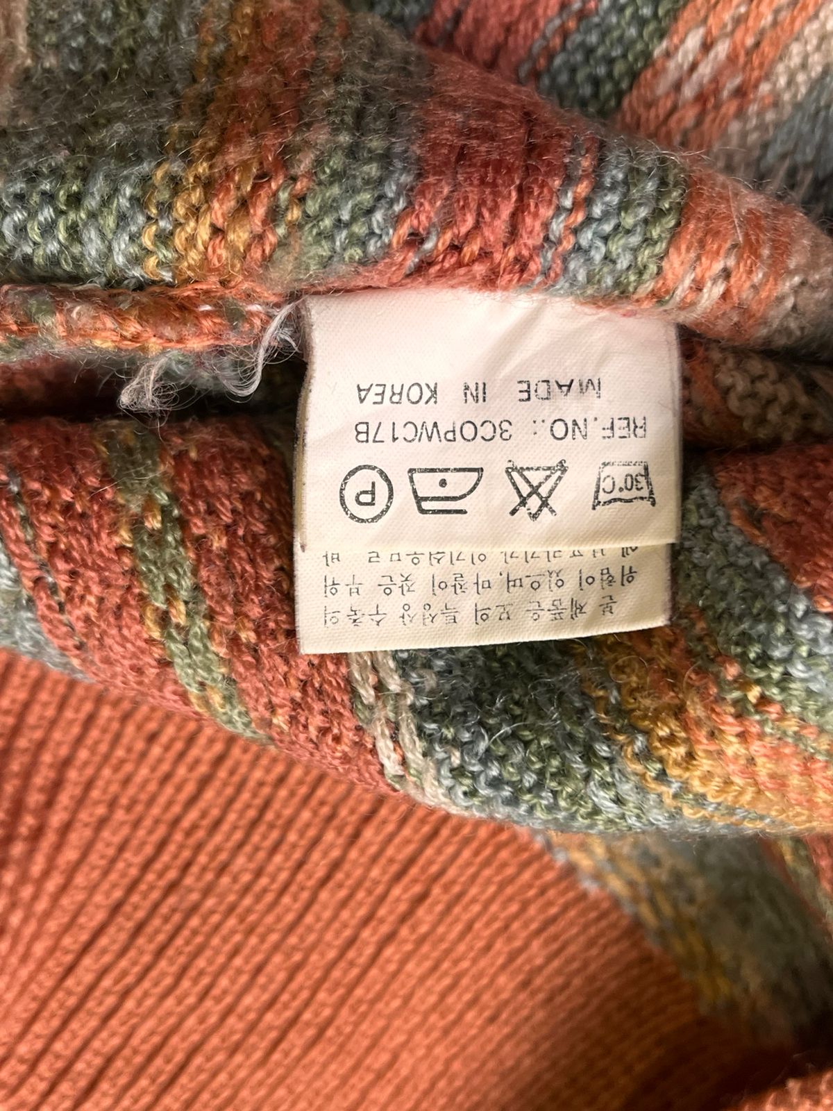 Vintage Omphalos Multi-Color Knit Polo Sweater