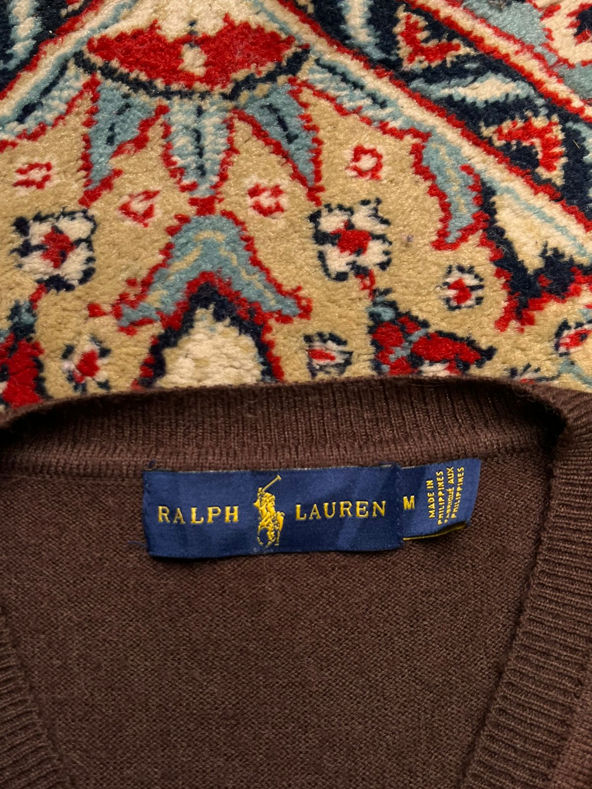 Ralph Lauren Men's V-Neck Brown Sweater