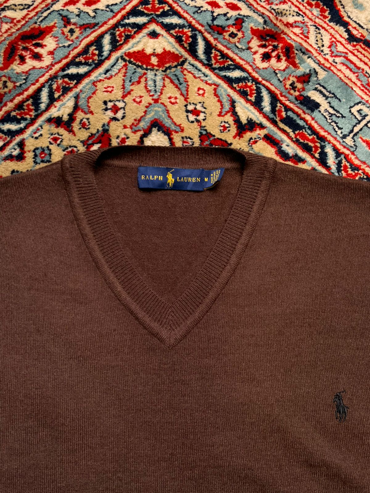 Ralph Lauren Men's V-Neck Brown Sweater