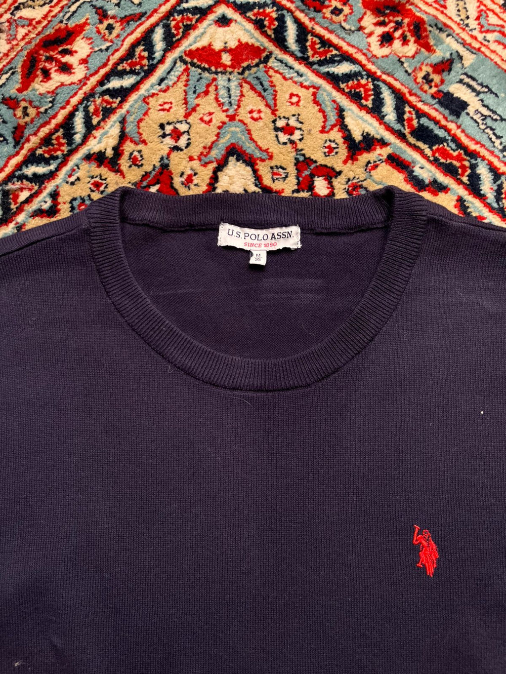 U.S. Polo Assn. Navy Blue Lightweight Crewneck Sweater