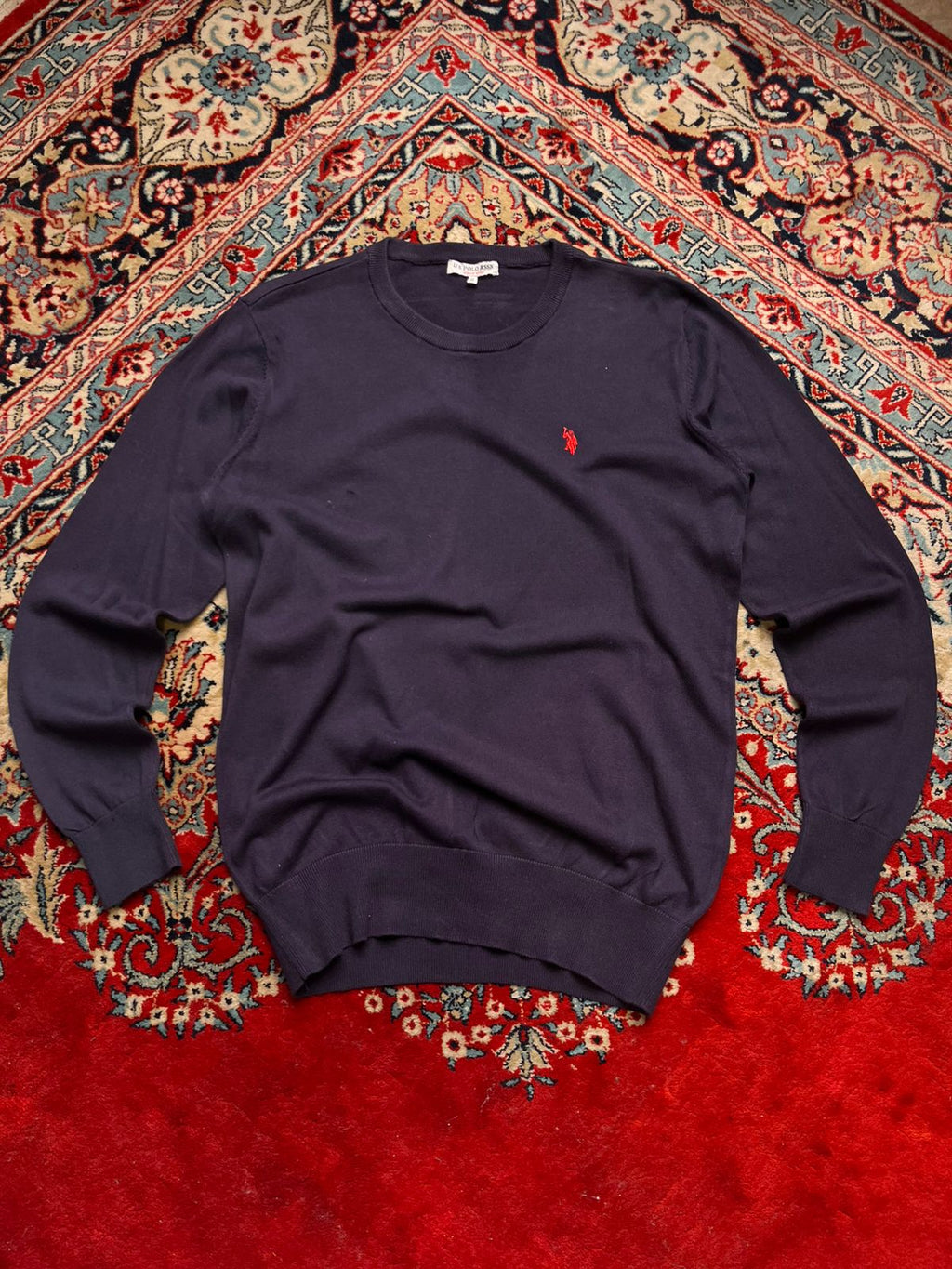 U.S. Polo Assn. Navy Blue Lightweight Crewneck Sweater