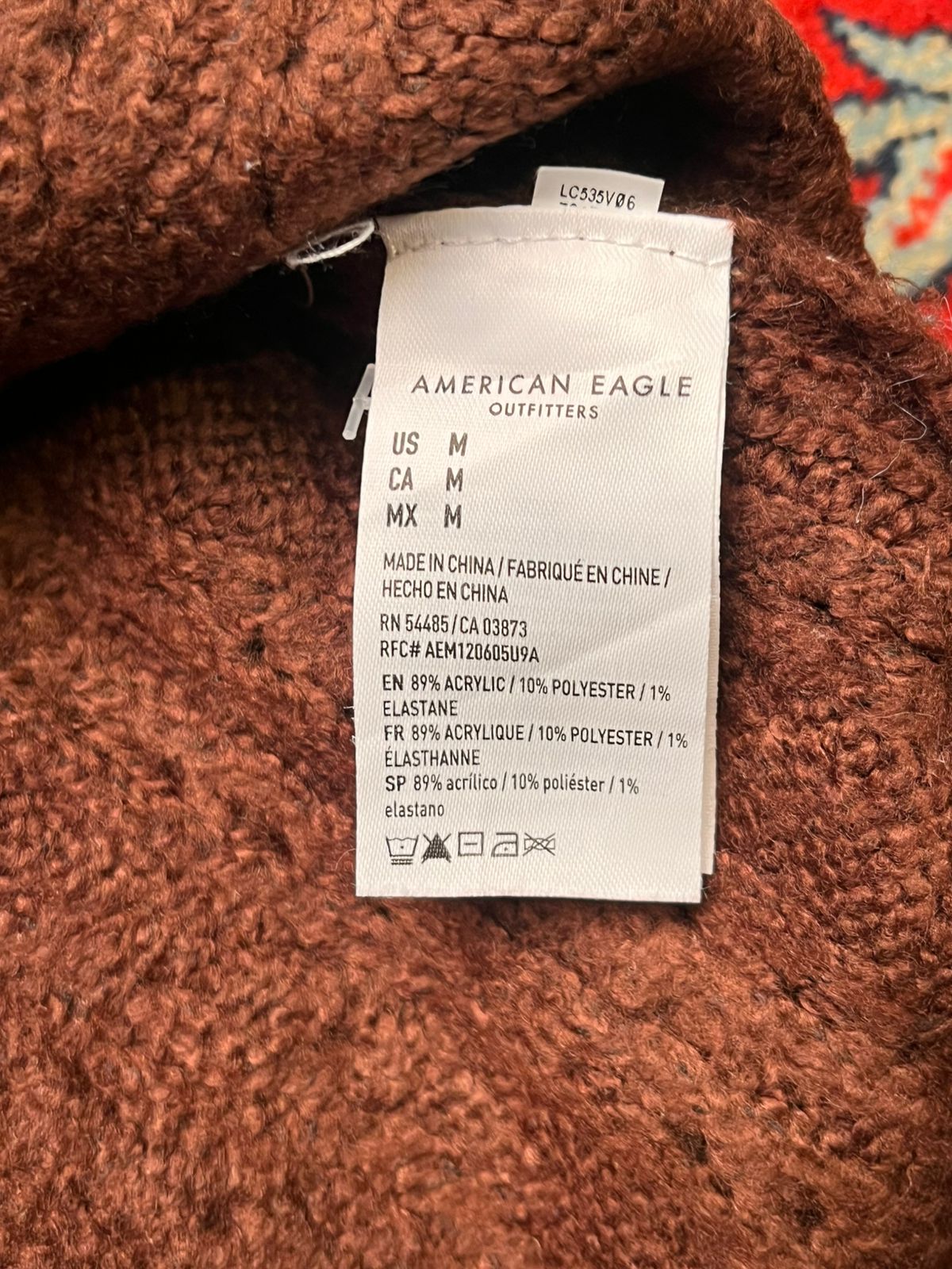 American Eagle Women Brown Knit V-Neck Cardigan Sweater