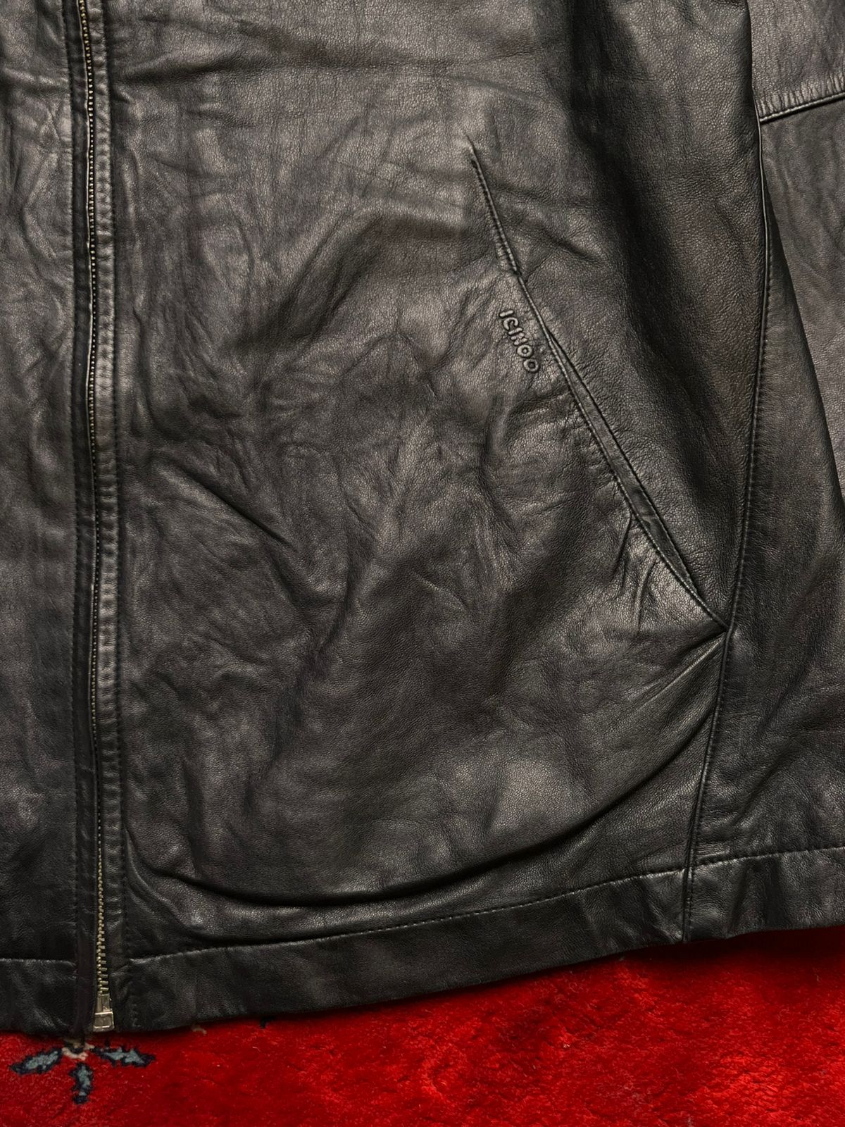 ICINOO HOMME Men’s Black Genuine Lambskin Leather Jacket