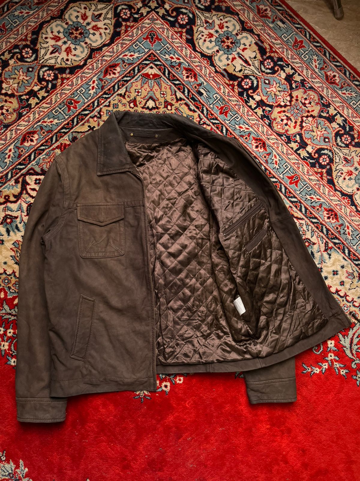 Vintage Brown Nubuck Lambskin Leather Jacket