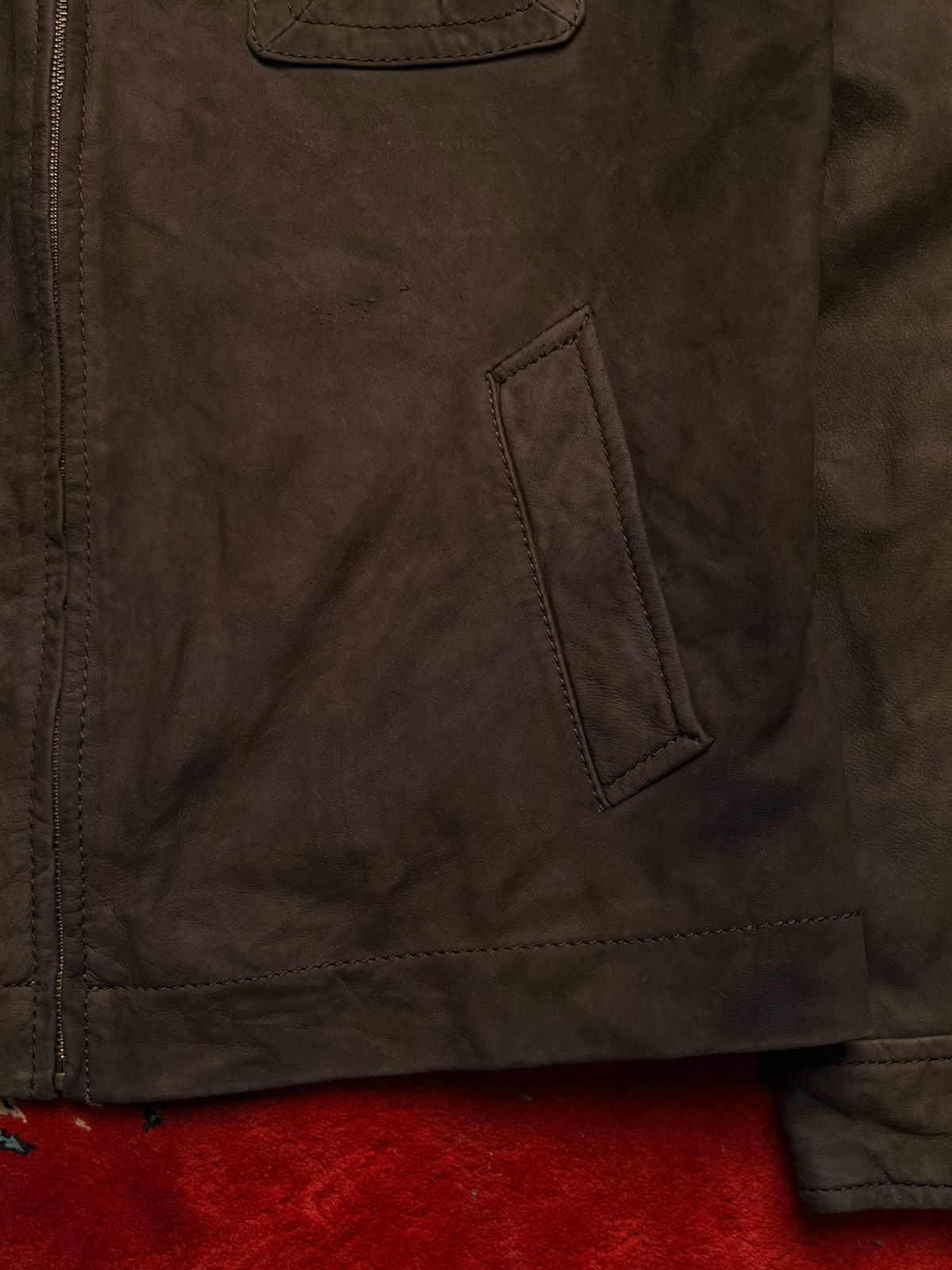 Vintage Brown Nubuck Lambskin Leather Jacket