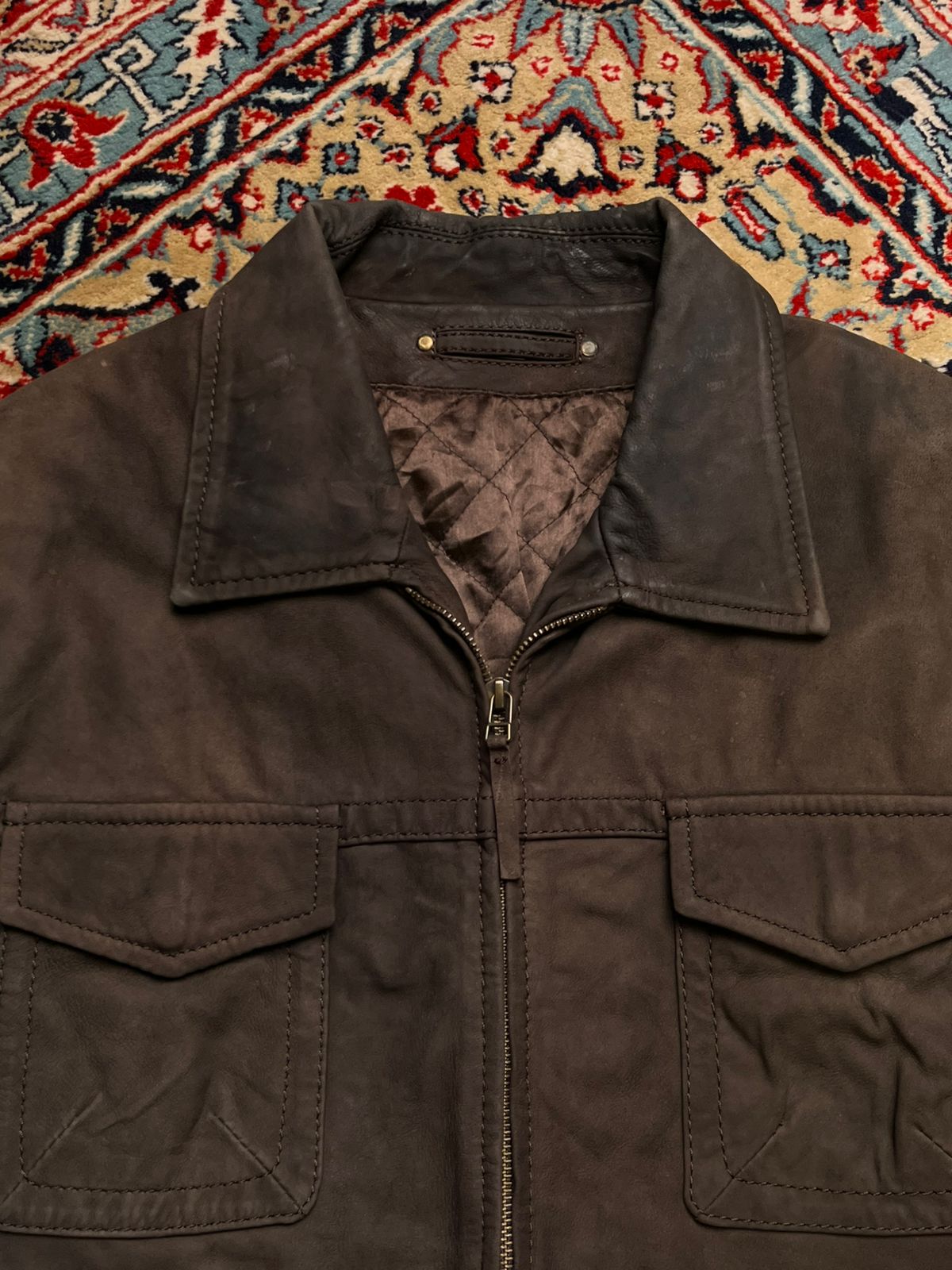 Vintage Brown Nubuck Lambskin Leather Jacket