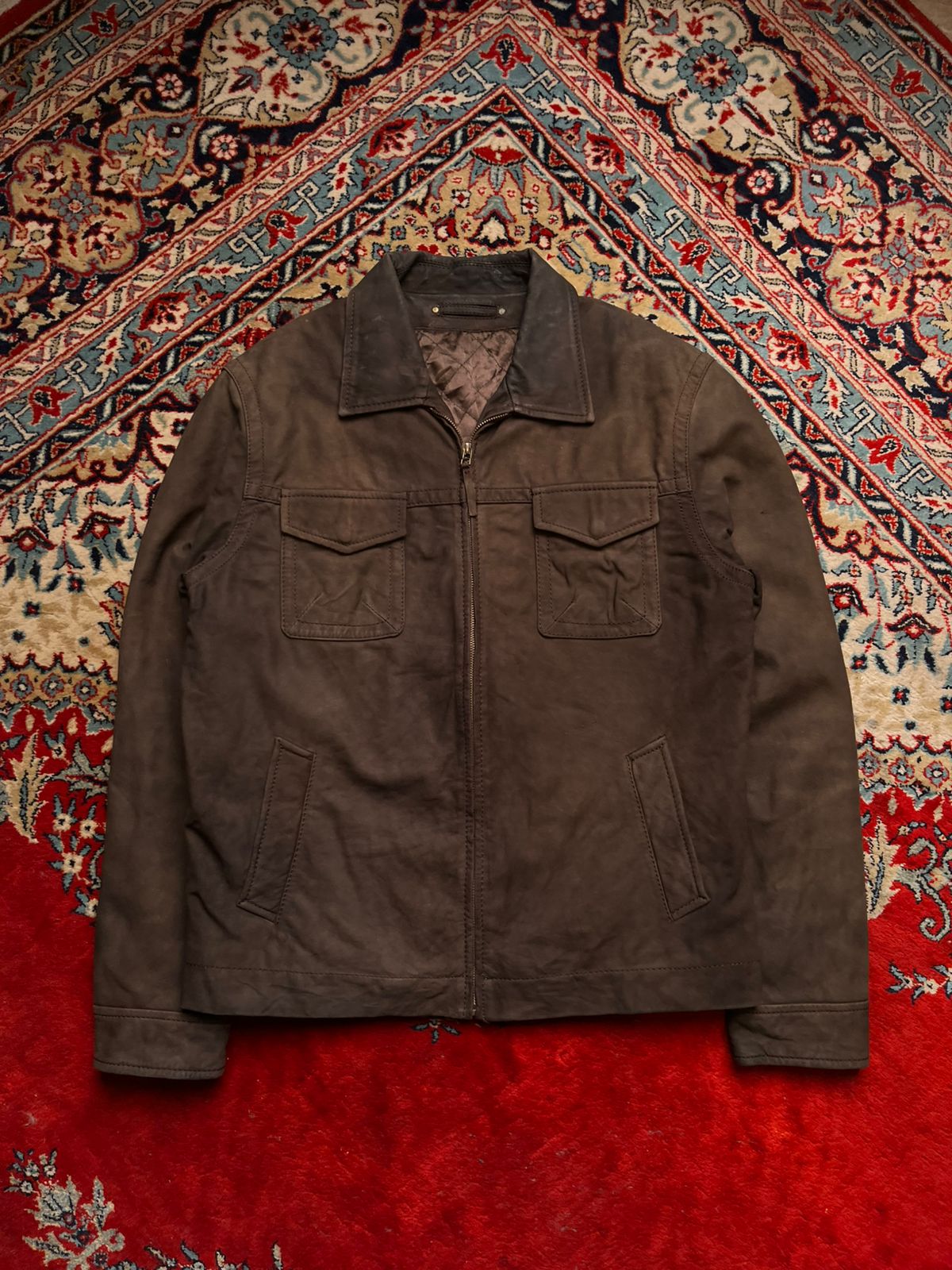 Vintage Brown Nubuck Lambskin Leather Jacket