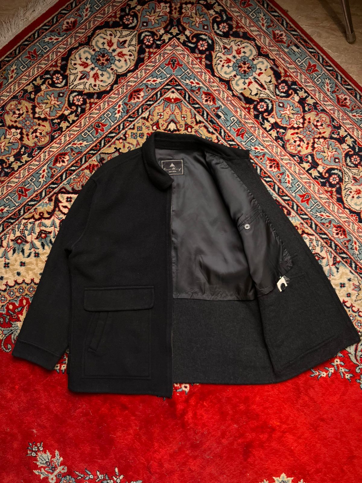 Omar Sharif Wool Blend Full Zip Field Jacket
