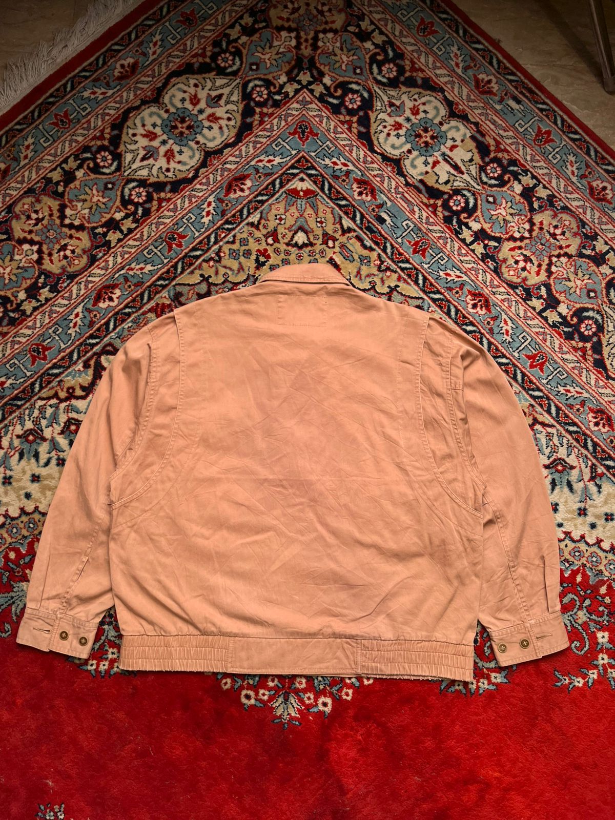 Vtg Lee Kanswear Mens Salmon Pink Harrington Bomber Jacket