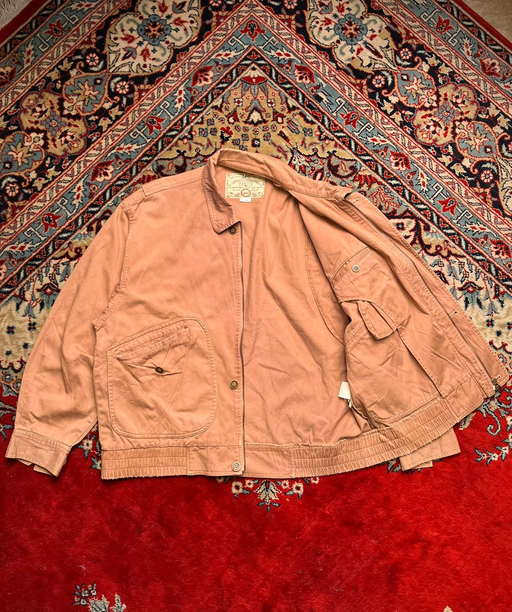 Vtg Lee Kanswear Mens Salmon Pink Harrington Bomber Jacket