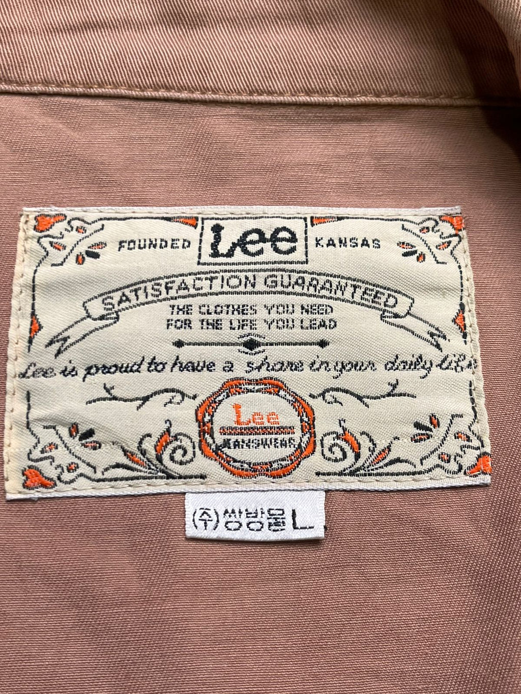 Vtg Lee Kanswear Mens Salmon Pink Harrington Bomber Jacket