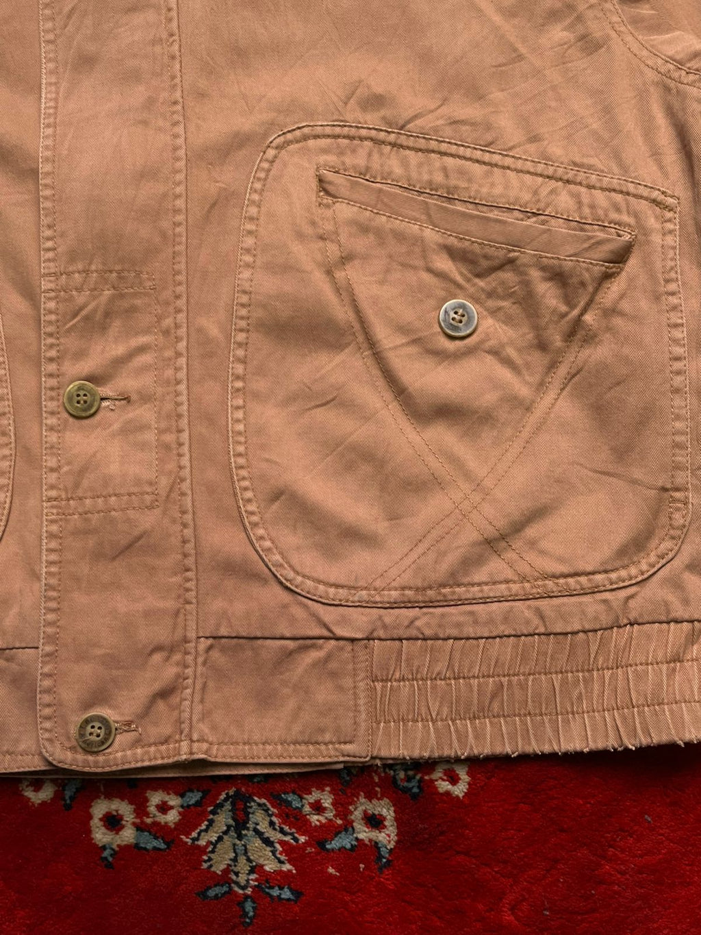 Vtg Lee Kanswear Mens Salmon Pink Harrington Bomber Jacket