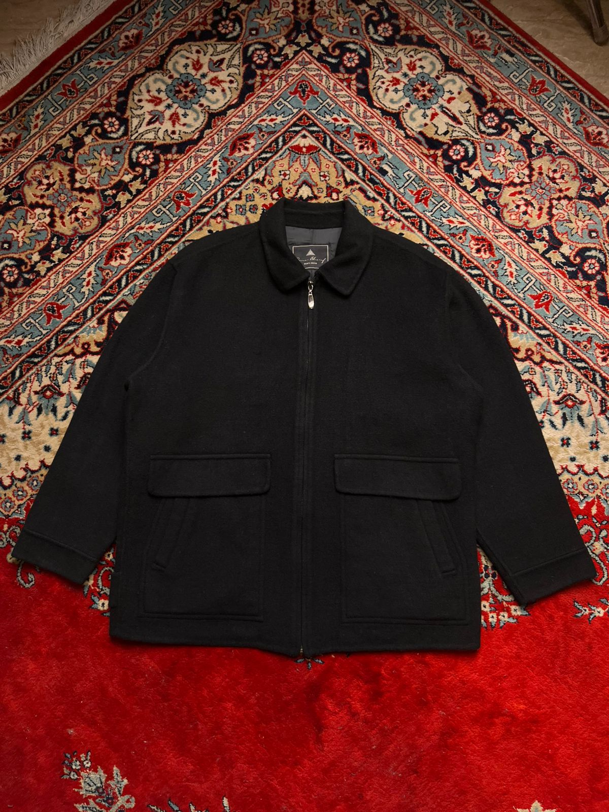 Omar Sharif Wool Blend Full Zip Field Jacket