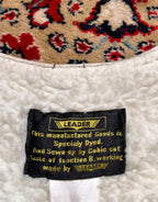 LEADER Vintage Workwear Vest Sherpa Lined Canvas Duck Green Distressed