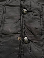 Mens Black Cheetah Fur Lined Multi-Pocket Utility Puffer Vest