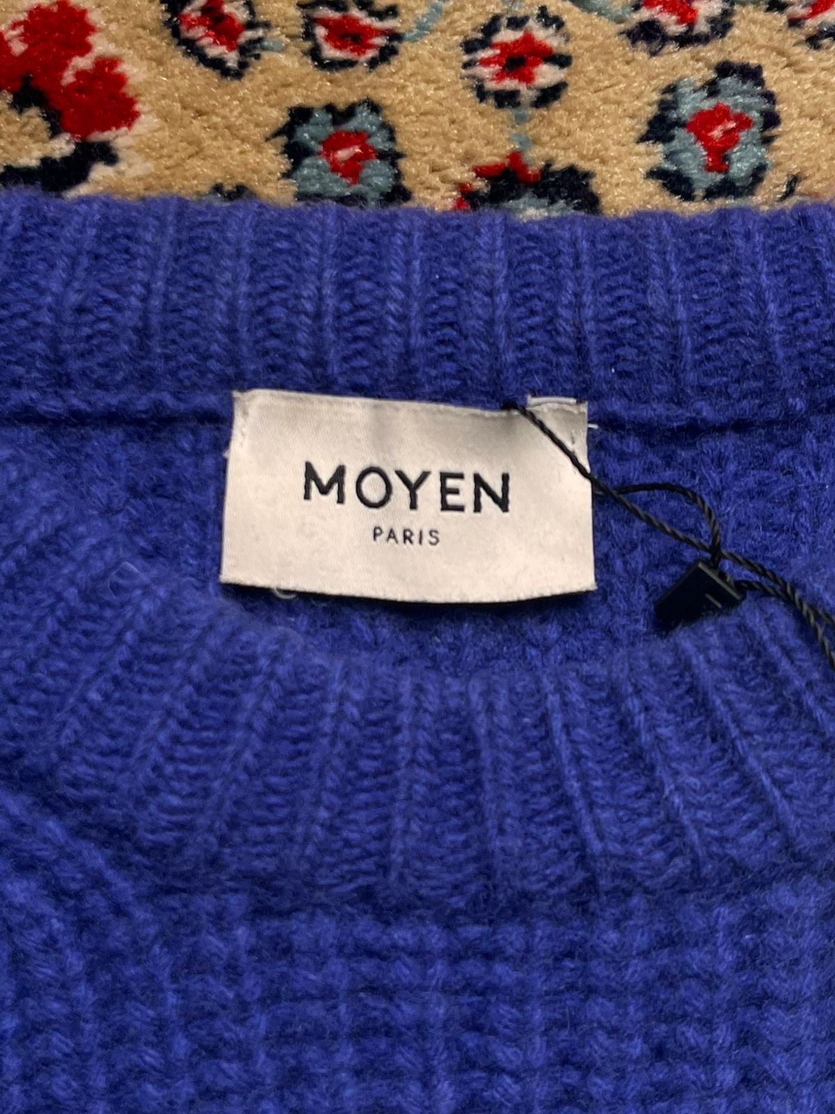 MOYEN Paris Blue Wool Ribbed Crewneck Sweater