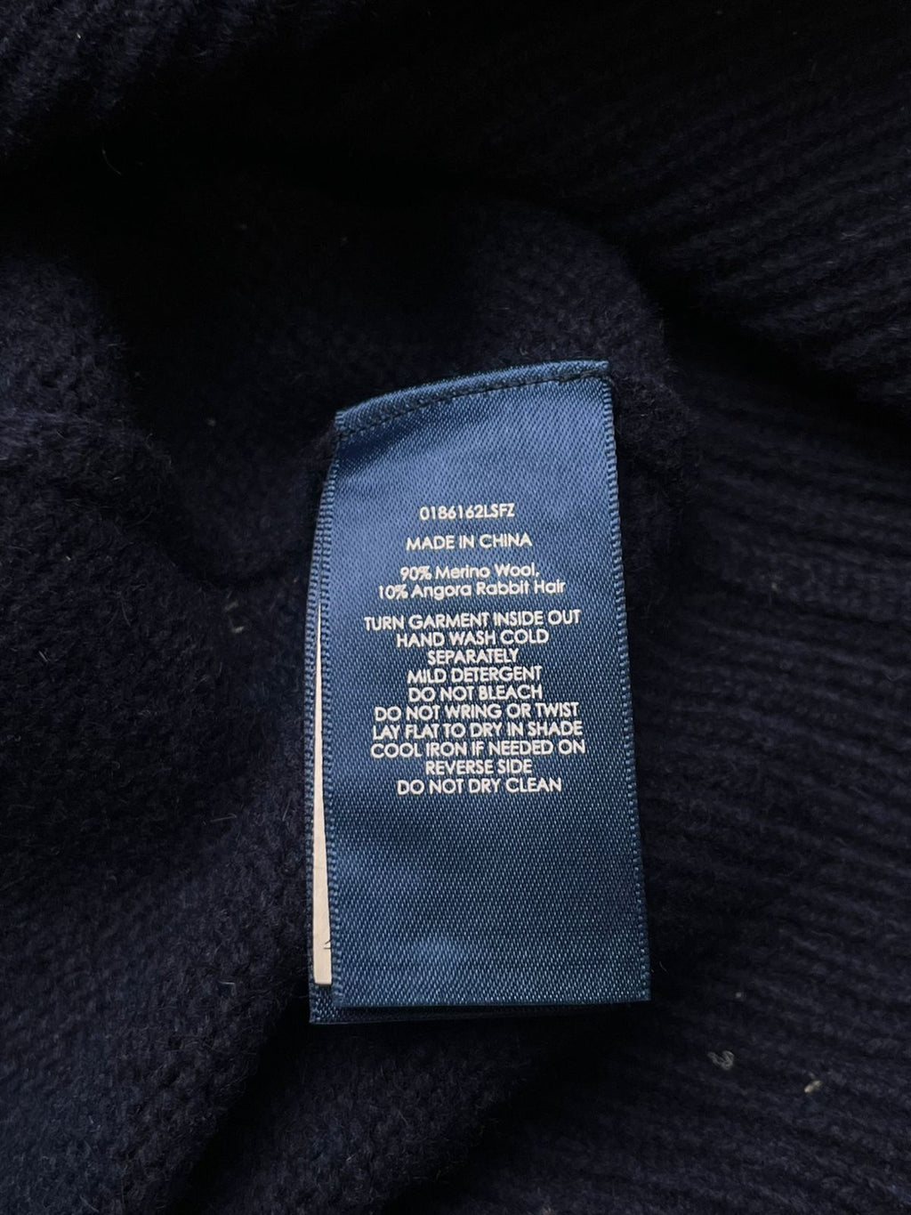 Polo Ralph Lauren Navy Blue 90/10 Merino Wool/Rabbit Hair Full Zip Cardigan