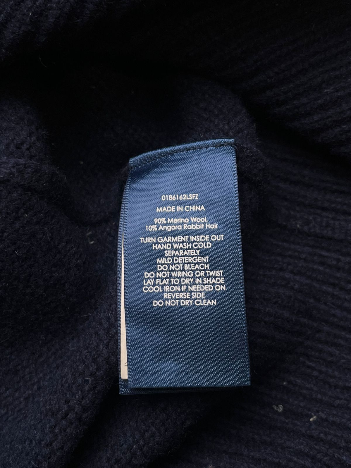 Polo Ralph Lauren Navy Blue 90/10 Merino Wool/Rabbit Hair Full Zip Cardigan