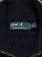 Polo Ralph Lauren Navy Blue 90/10 Merino Wool/Rabbit Hair Full Zip Cardigan