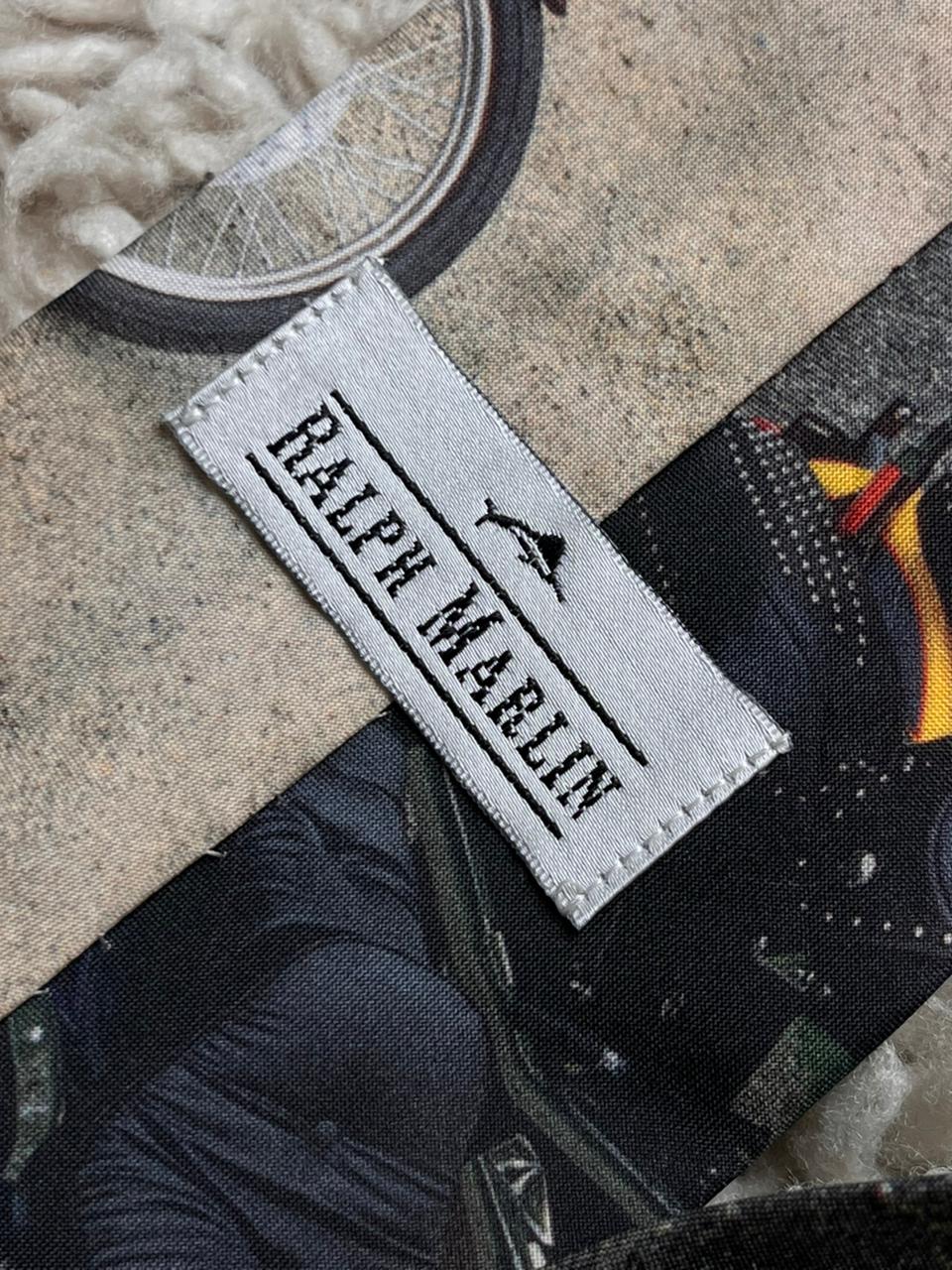 Vintage 1996 Ralph Marlin Harley-Davidson Photographic Motorcycle Line-Up Tie