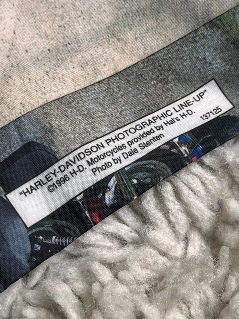 Vintage 1996 Ralph Marlin Harley-Davidson Photographic Motorcycle Line-Up Tie