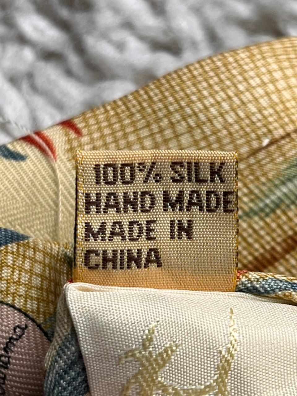 Tommy Bahama Yellow Tropical Palm Tree Bird of Paradise Handmade Silk Mens Tie