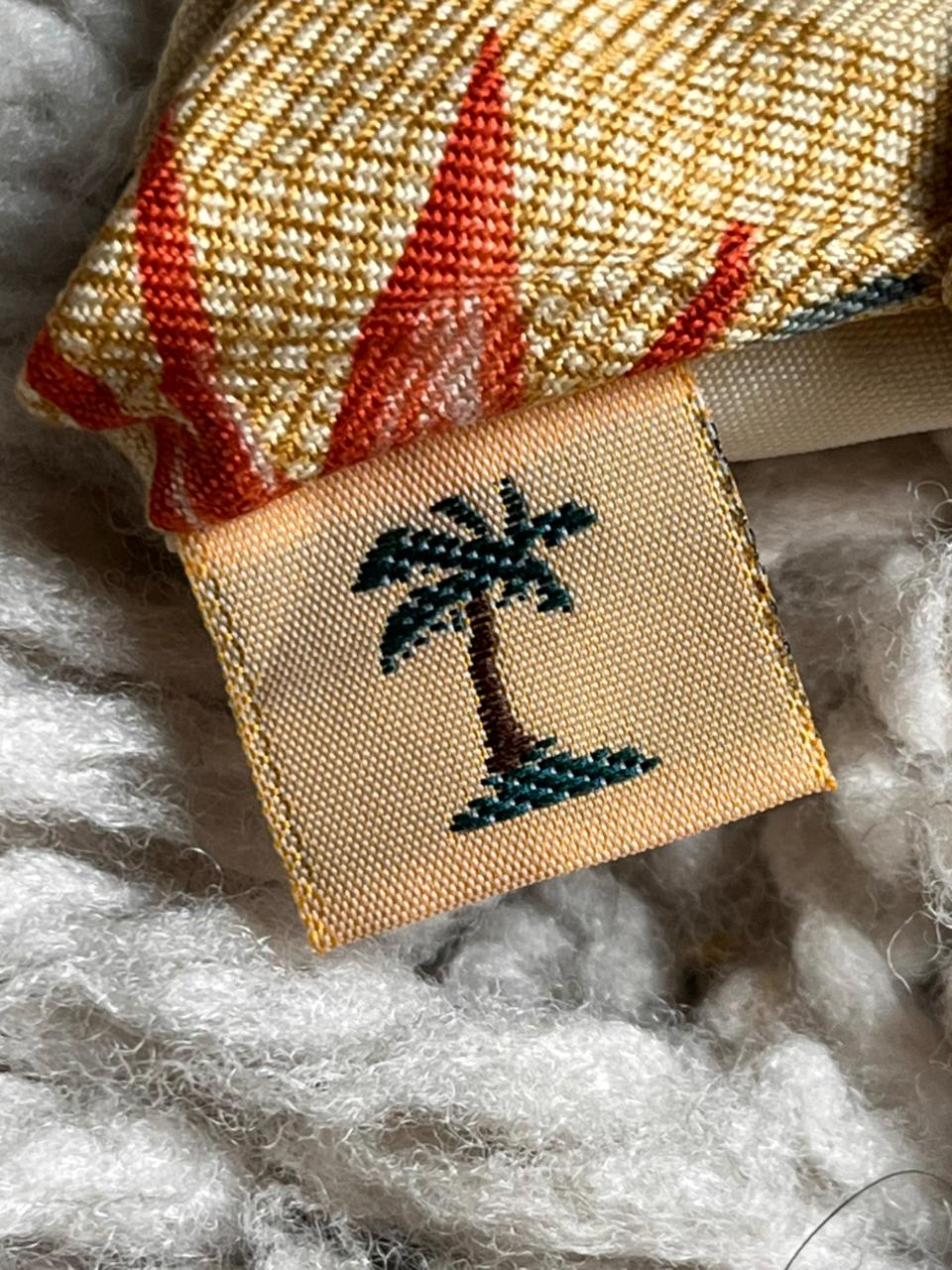Tommy Bahama Yellow Tropical Palm Tree Bird of Paradise Handmade Silk Mens Tie