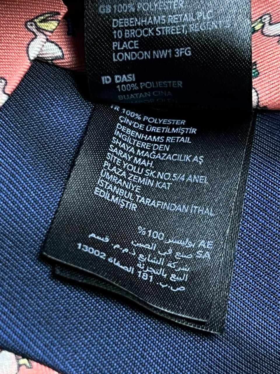 The Collection Debenham Salmon Pink Pelican Fish Novelty Animals Pattern Polyester Tie