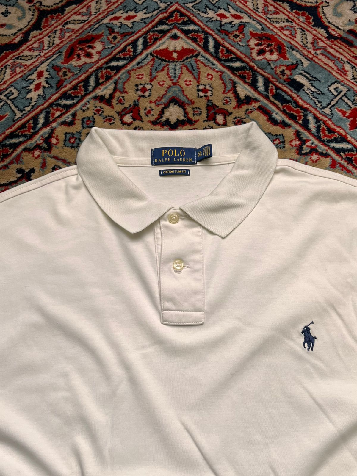 Polo Ralph Lauren Custom Slim Fit White Polo TEE