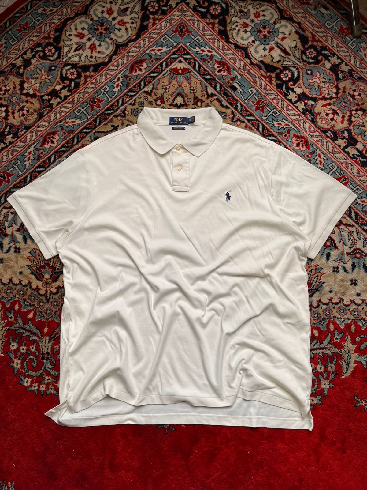 Polo Ralph Lauren Custom Slim Fit White Polo TEE