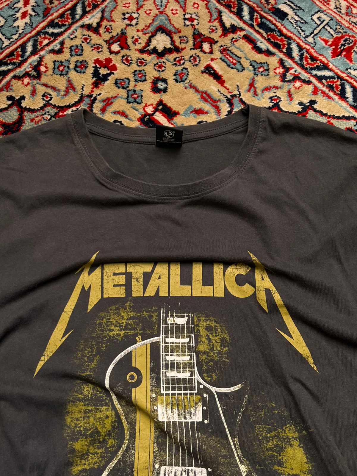 Metallica Charcoal Grey Guitar Graphic Band TEE