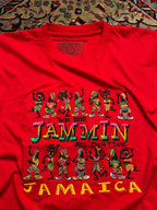 Jamaican Authentic Red Embroidered TEE