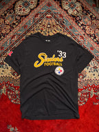 NFL Team Apparel Pittsburgh Steelers Black Football Graphic TEE