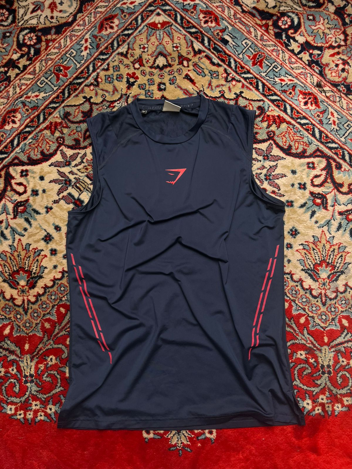 Gymshark Navy Blue Sleeveless Performance Workout Tank TEE