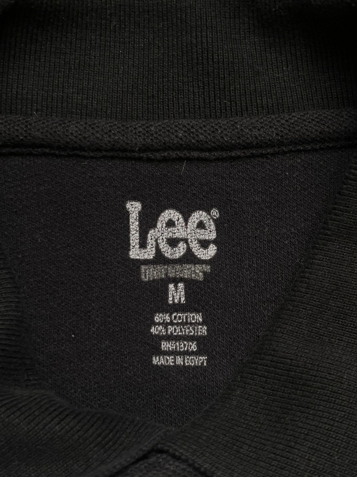 Lee Short Sleeve Pique Black Polo TEE