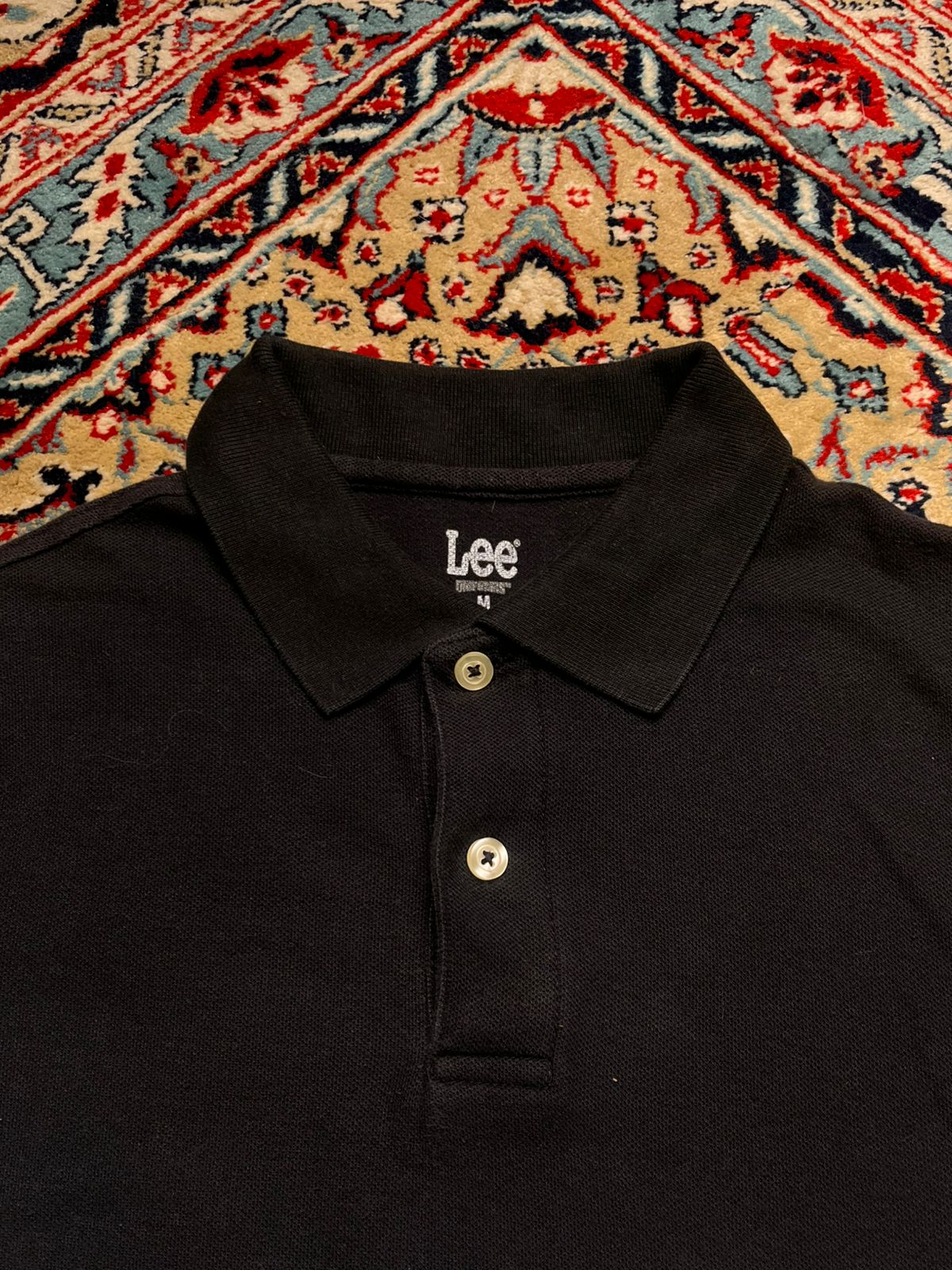 Lee Short Sleeve Pique Black Polo TEE