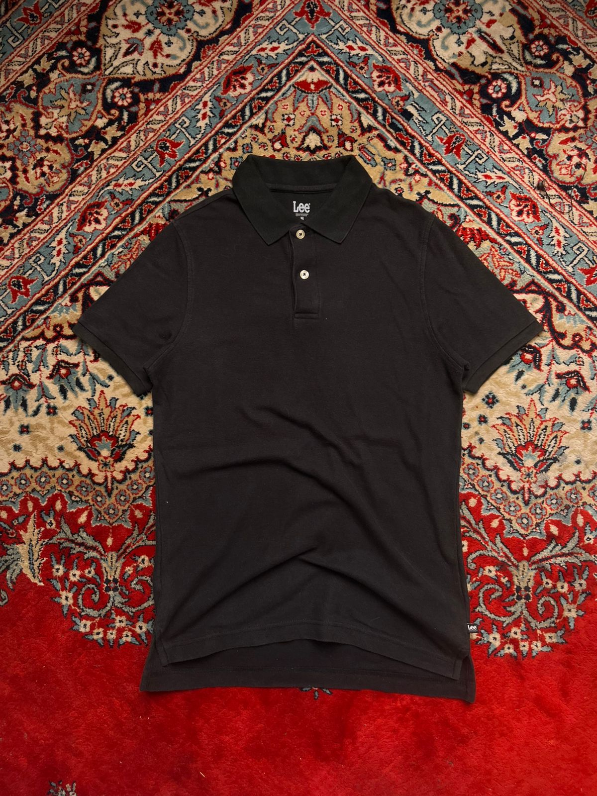 Lee Short Sleeve Pique Black Polo TEE