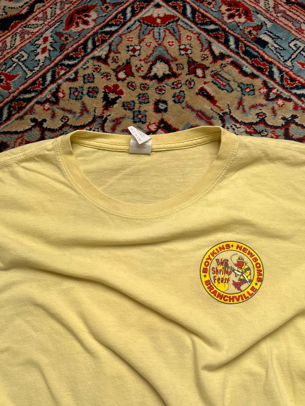 Gildan Softstyle Ring Spun Yellow BNB Shrimp Feast Graphic TEE