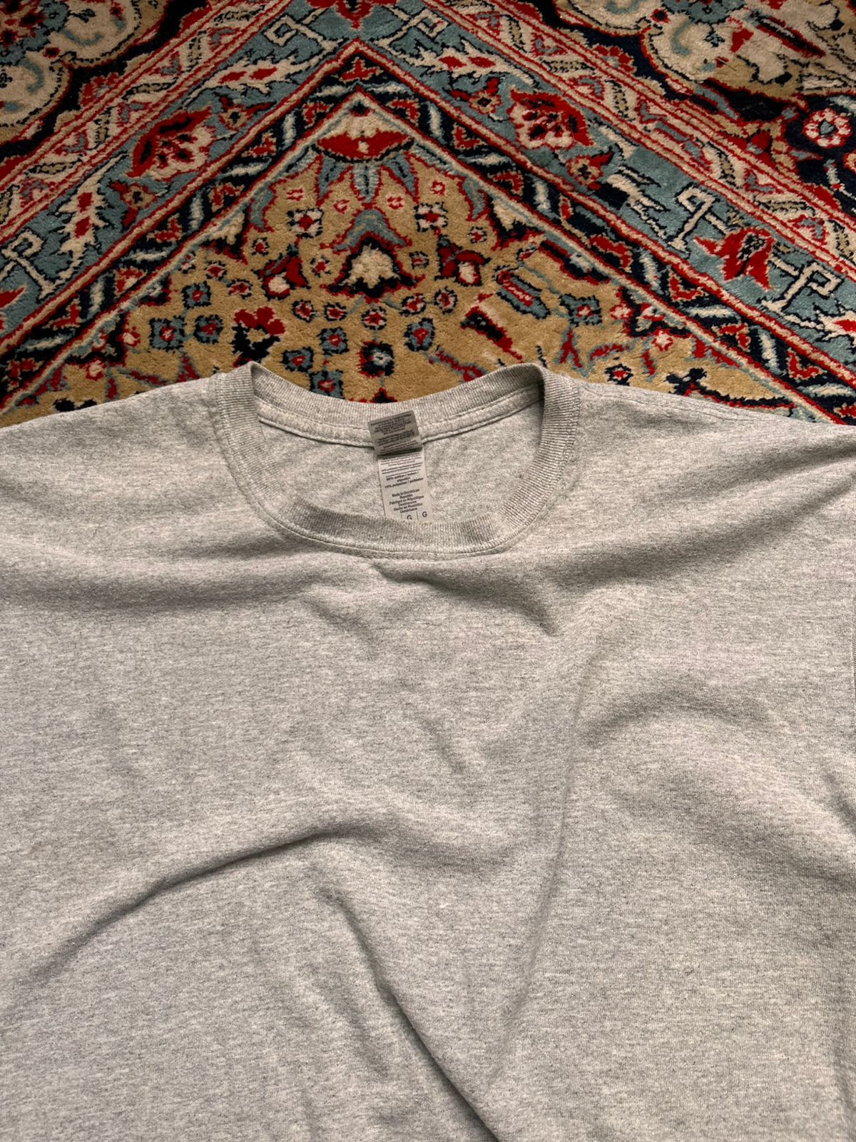 VINTAGE Gildan Heavy Cotton Plain Heather Grey TEE