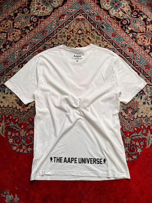 AAPE Universe Crossbones Graphic White TEE