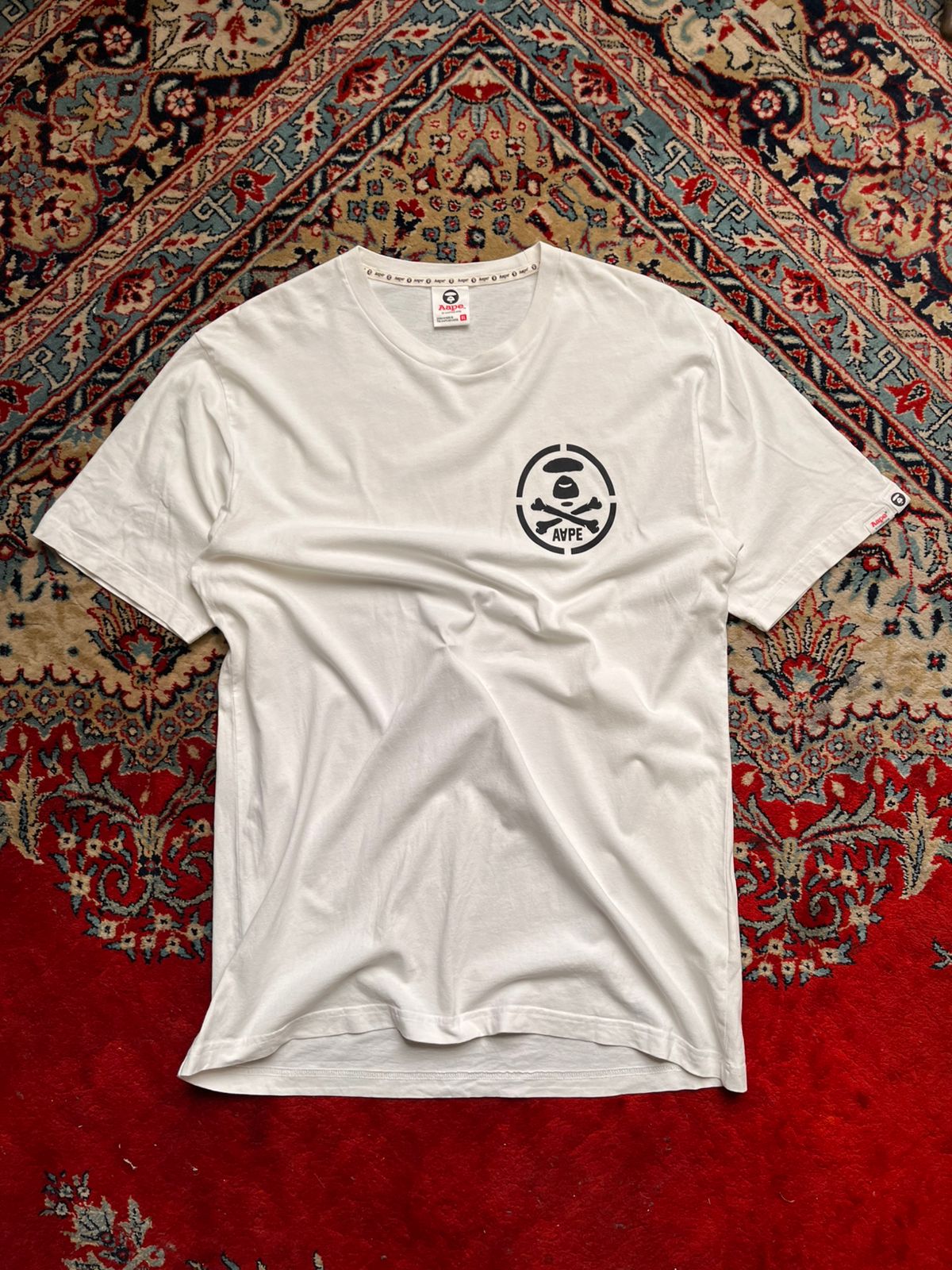 AAPE Universe Crossbones Graphic White TEE
