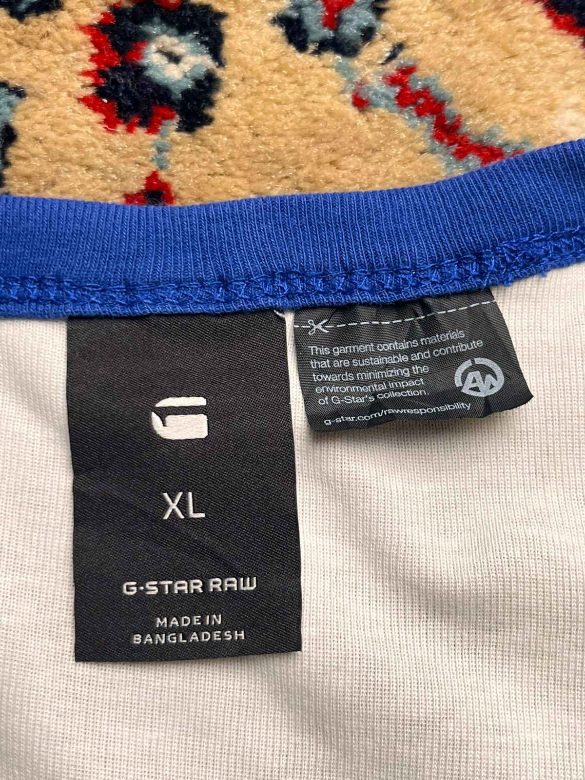 G-Star RAW White Blue Ringer TEE