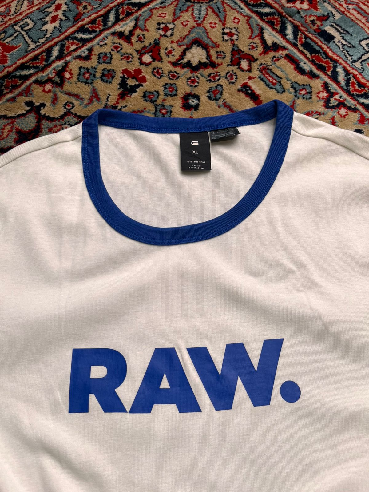 G-Star RAW White Blue Ringer TEE