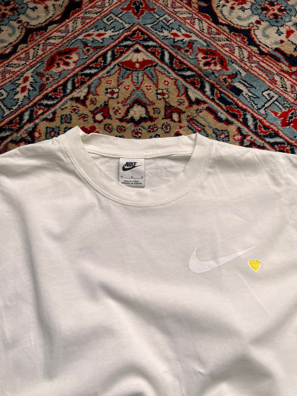 Nike Swoosh Heart Logo White Cotton TEE