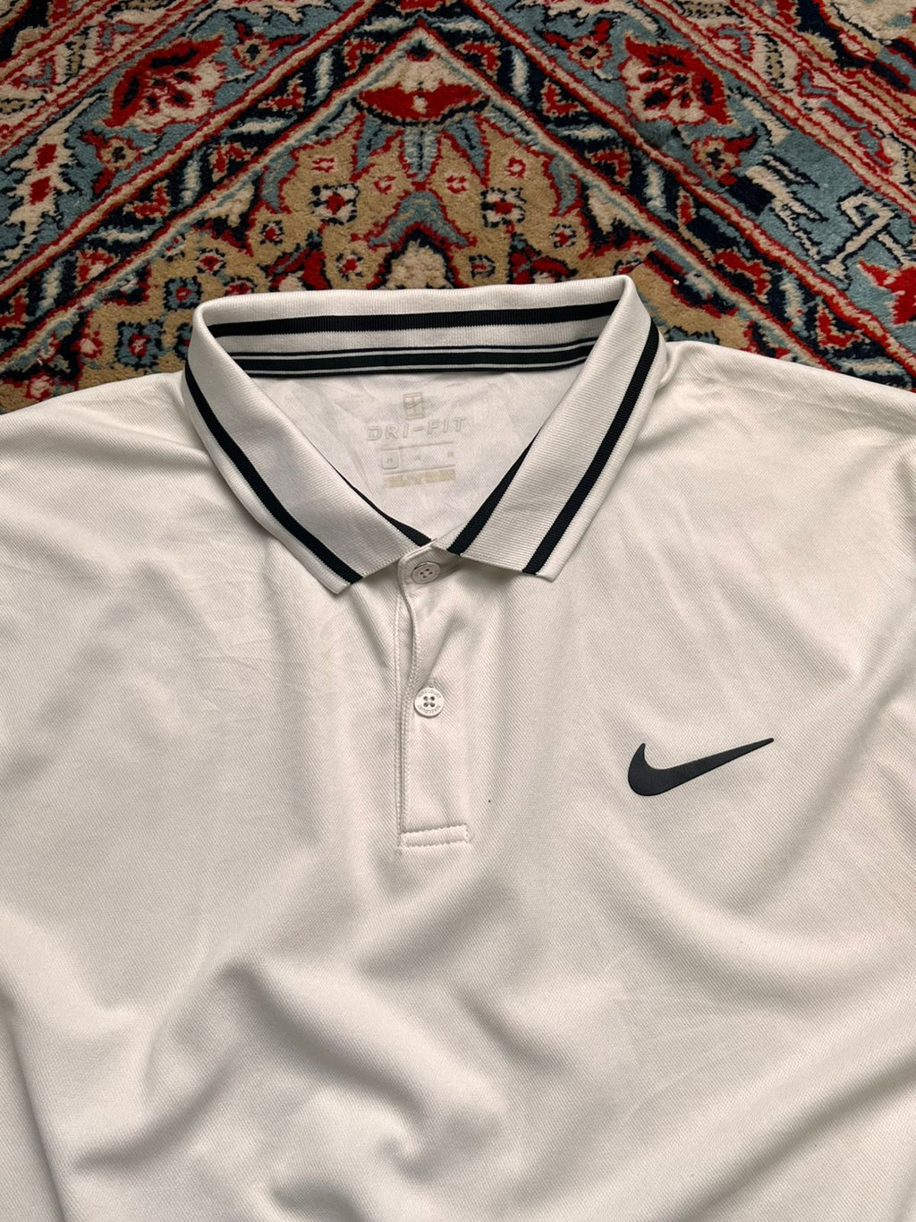 Nike Dri-Fit Performance Golf Tennis Athletic Polo White TEE